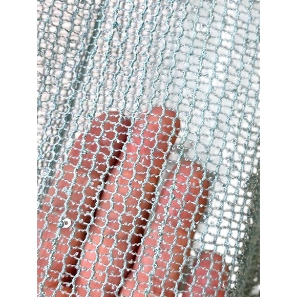 Simply Noelle Swim Coverup S/M Aqua Blue Sheer Lace Trim Summer Coquette - Picture 6 of 10